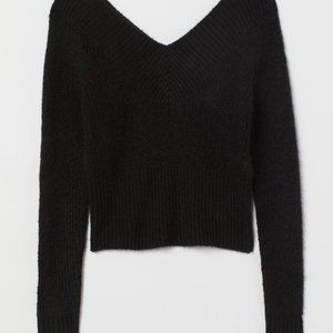 H&M Long-Sleeved Black Off The Shoulder Sweater